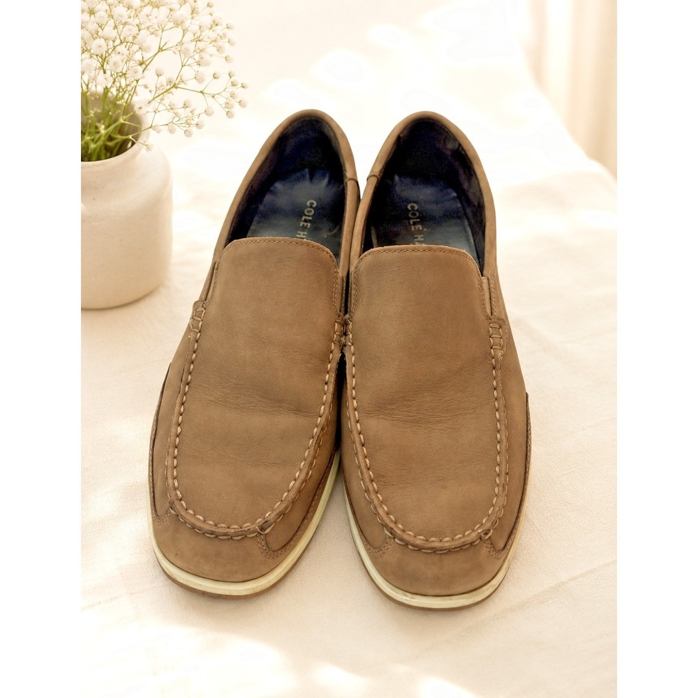 Cole Haan Shoes Men's Slip On Loafer Drivers 8.5M Tan Nubuck Preppy Coastal